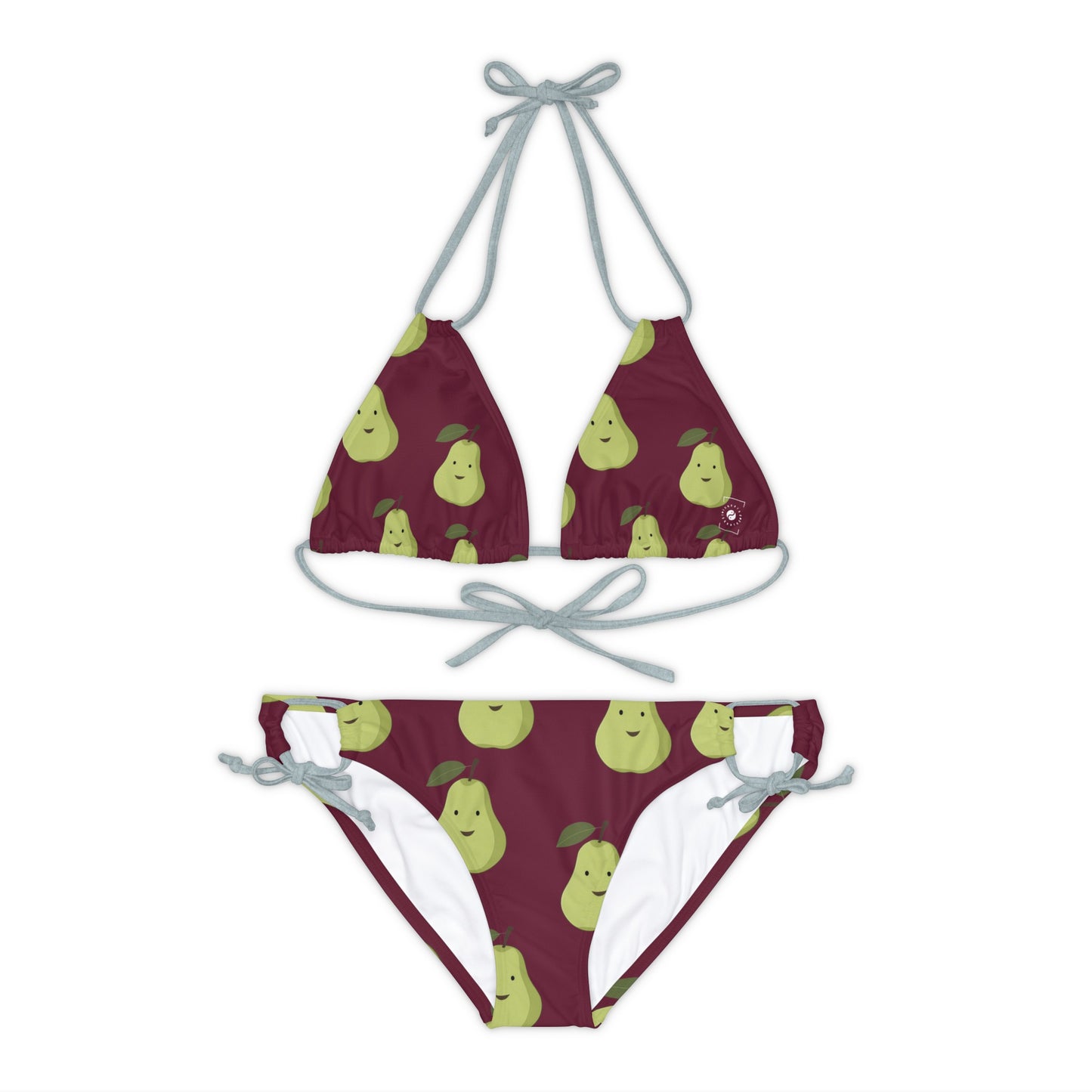 #60182D Deep Siena + Pear - Lace-up Bikini Set