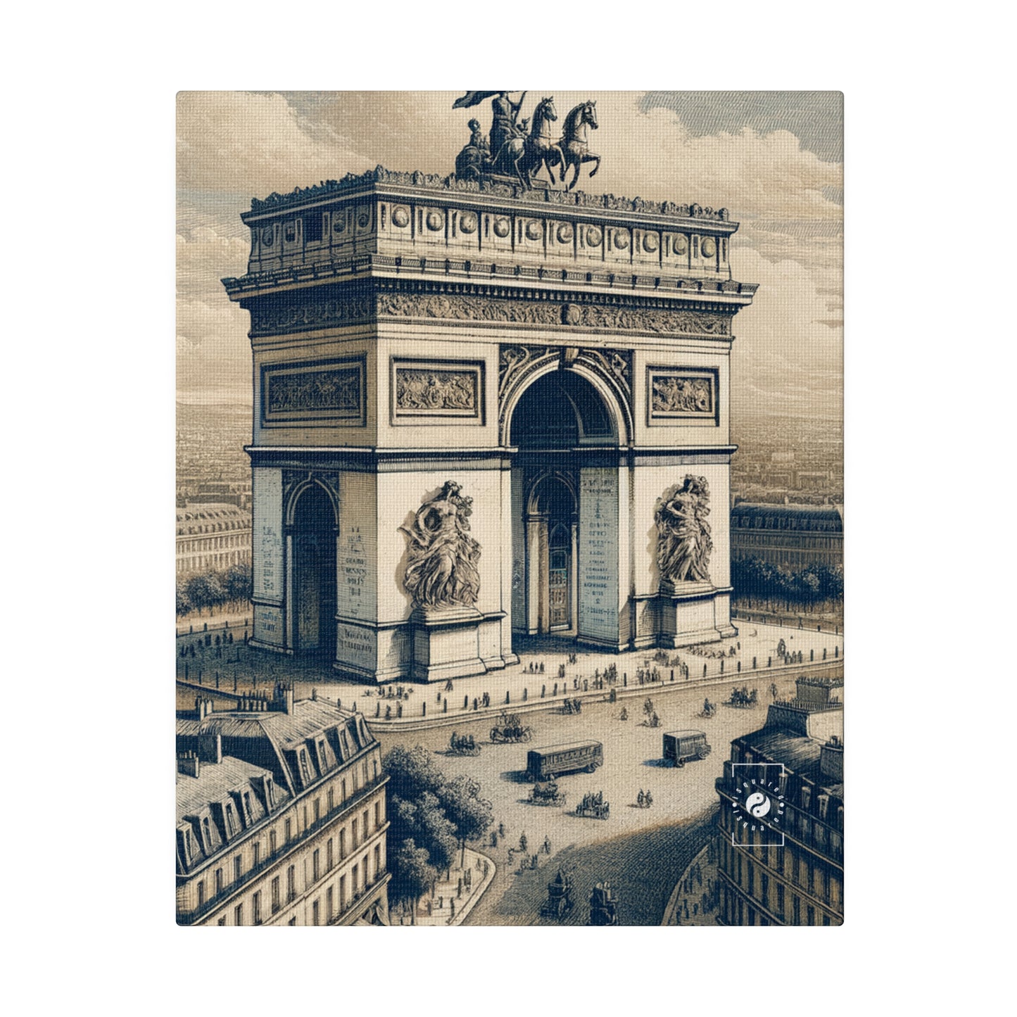 "Majesty of the Arc: A Napoleon Era Portrait" - Art Print Canvas