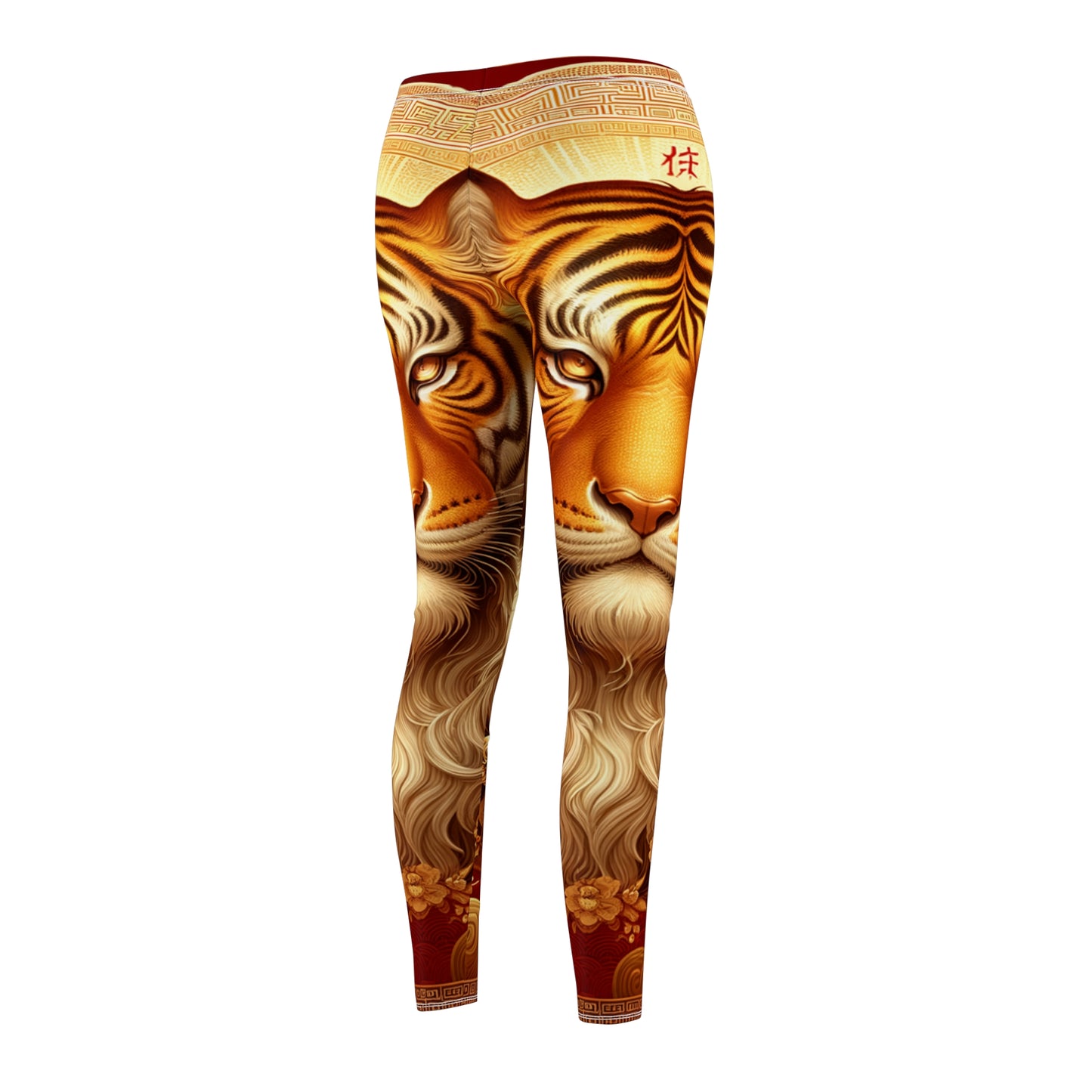 "Majesté dorée : Ascension du tigre lunaire" - Legging décontracté 