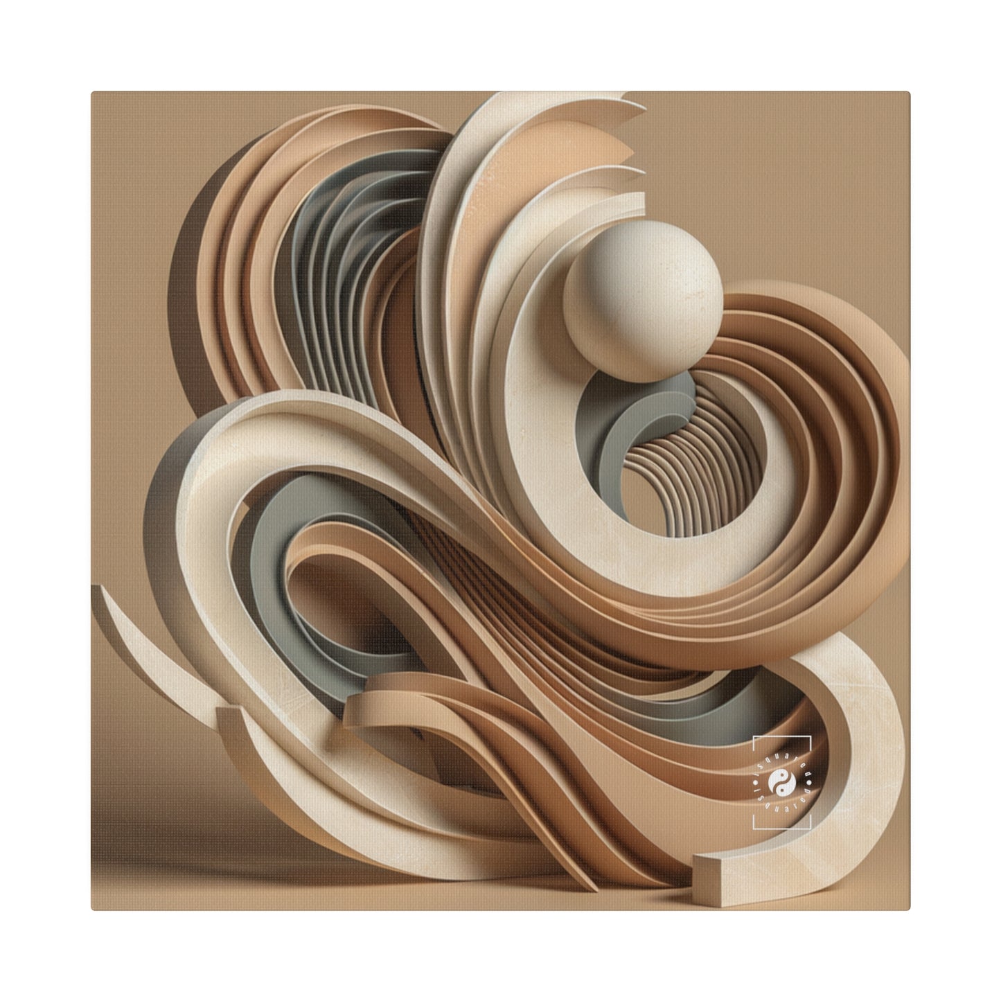 "Hepworth Hues: An Earth Tone Symphony" - Art Print Canvas