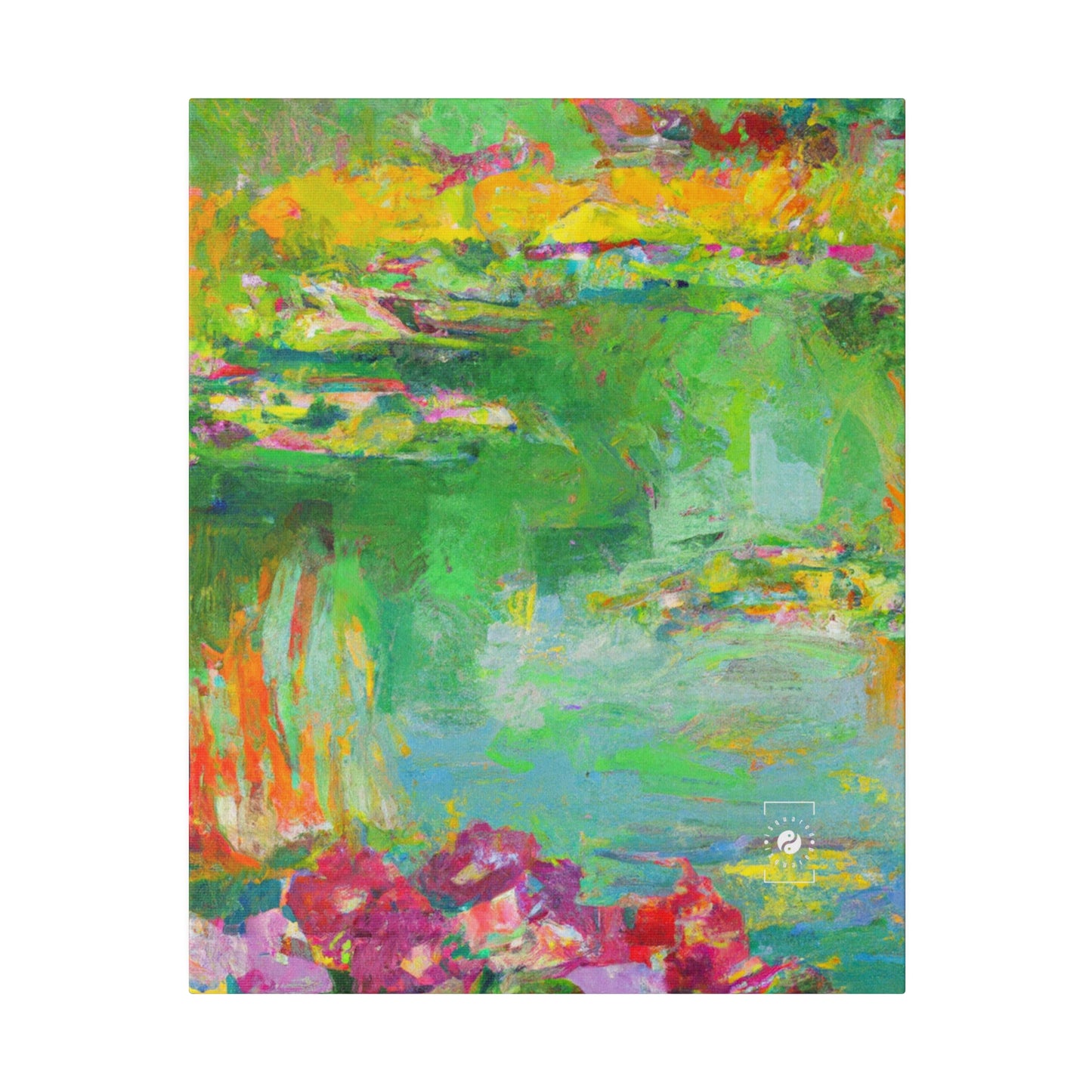 "Lily Aquarelle: Dusk Reflections" - Art Print Canvas