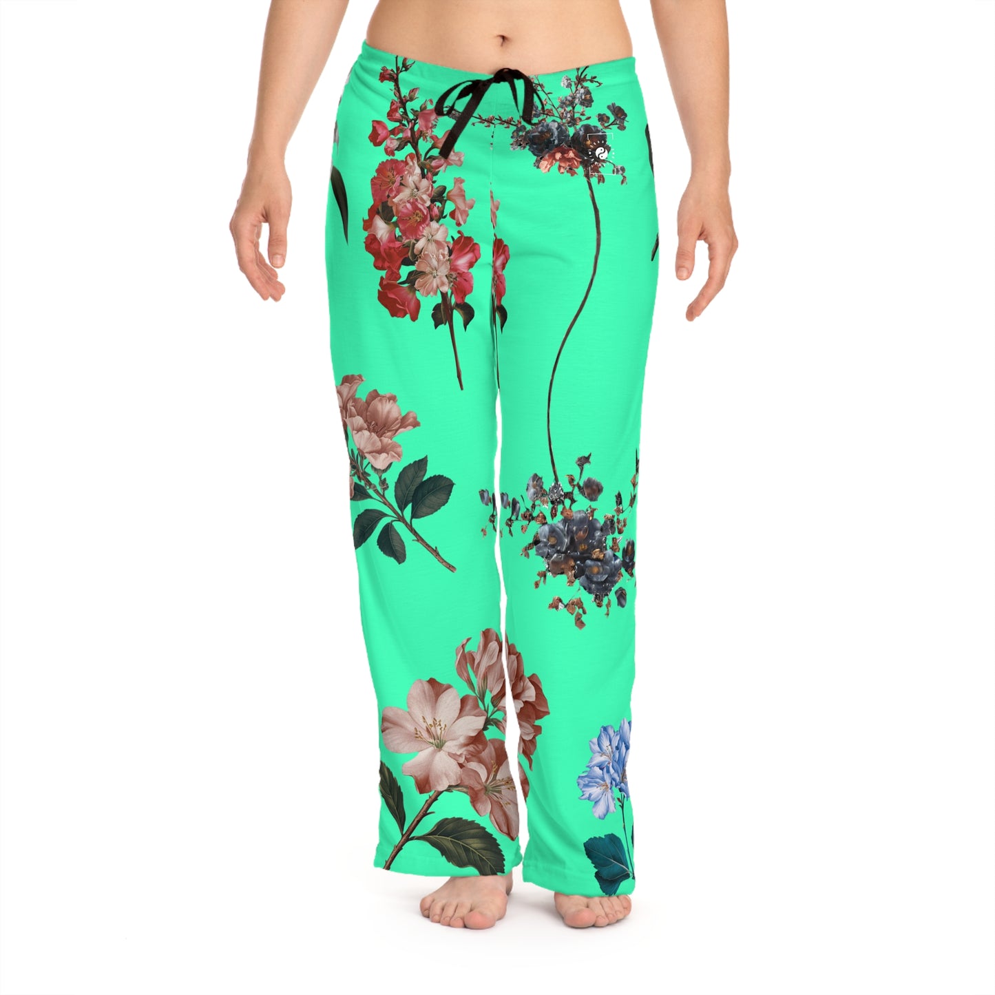 Botanicals on Turquoise - Pantalon lounge femme