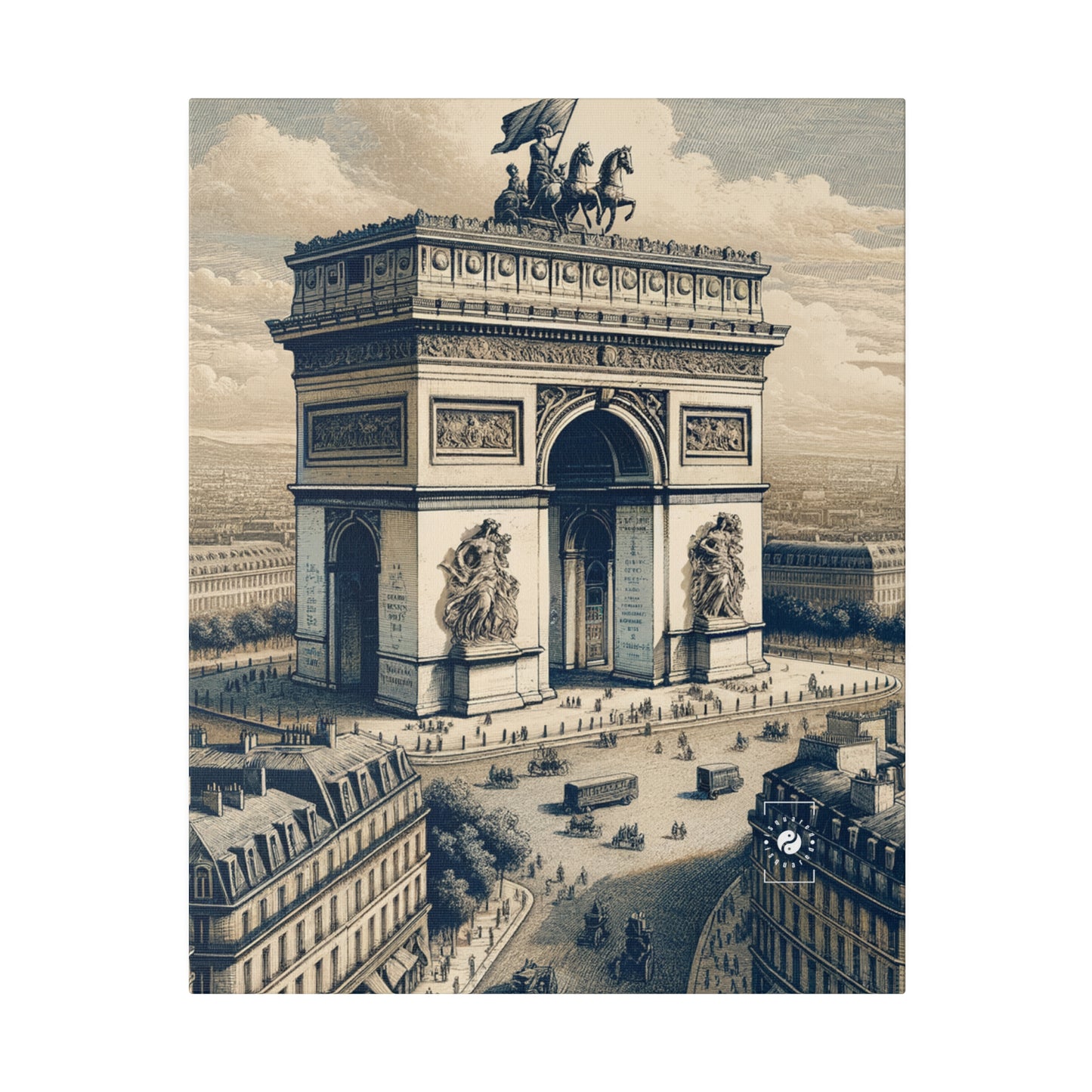 "Majesty of the Arc: A Napoleon Era Portrait" - Art Print Canvas