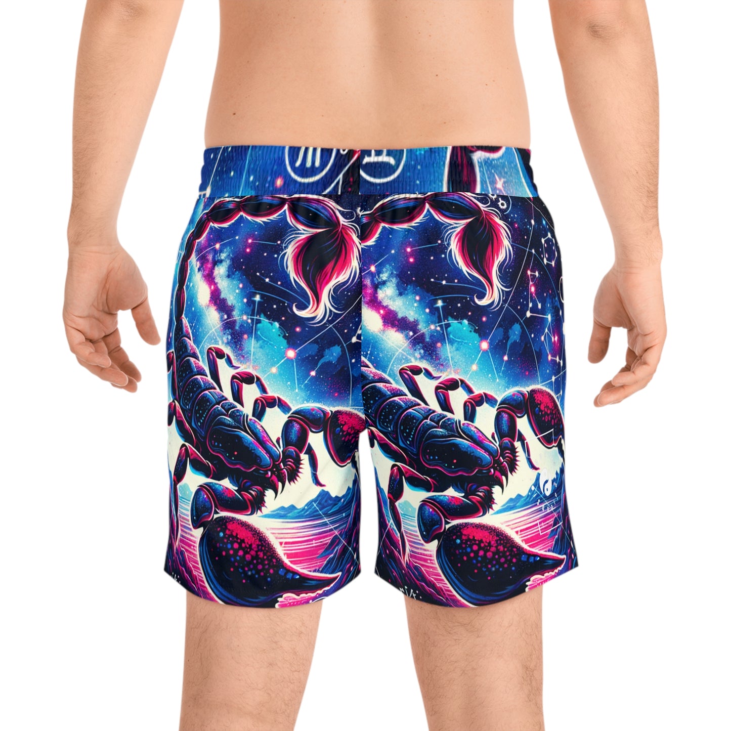 Crimson Scorpio - Swim Shorts (Mid-Length) for Men