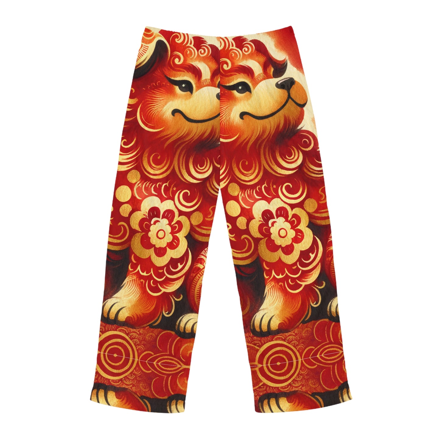 "Golden Canine Emissary on Crimson Tide: A Chinese New Year Odyssey" - men's Lounge Pants