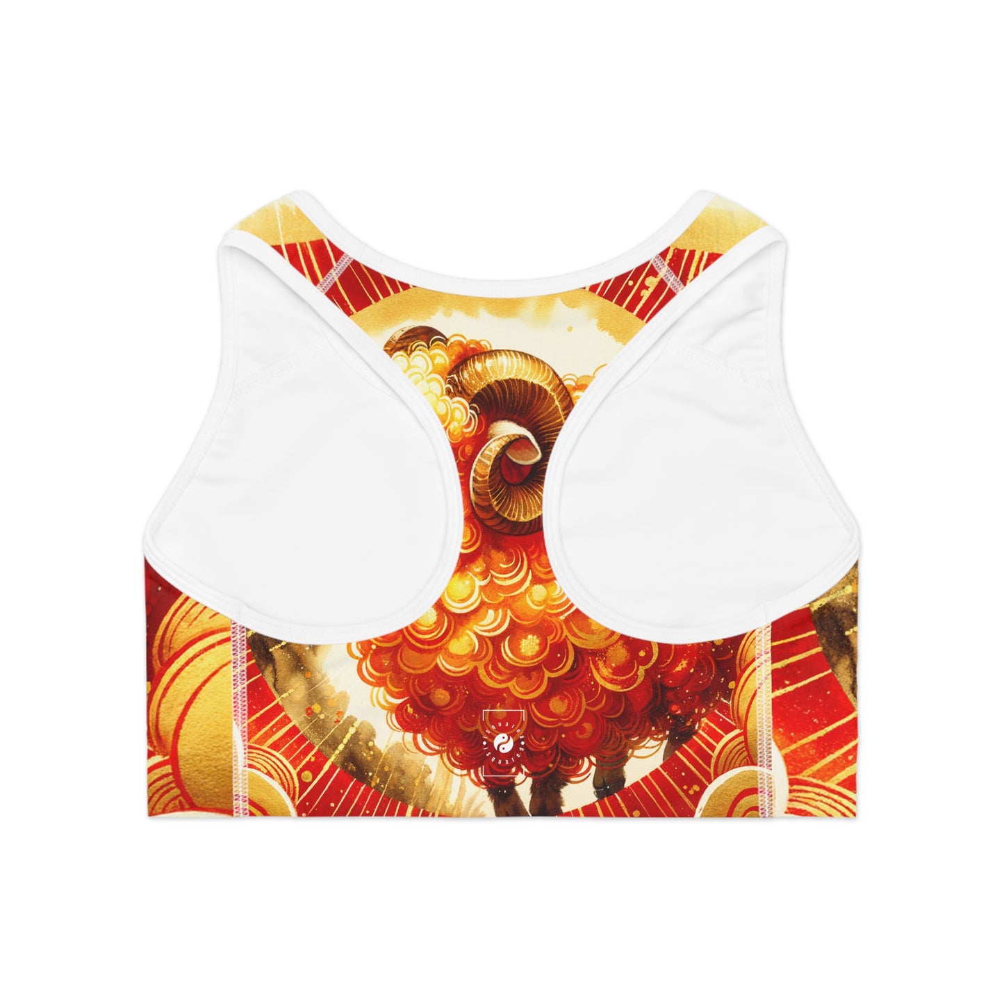 "Auspicious Gold of Divine Ewe: A Lunar New Year Revelry" - High Performance Sports Bra