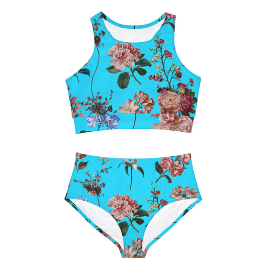 Botanicals on Azure - Hot Yoga Bikini Set