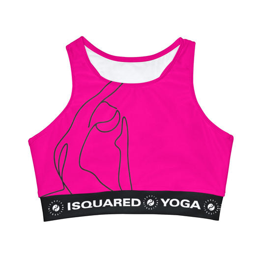 Line Art Pigeon Pose - High Neck Crop Top