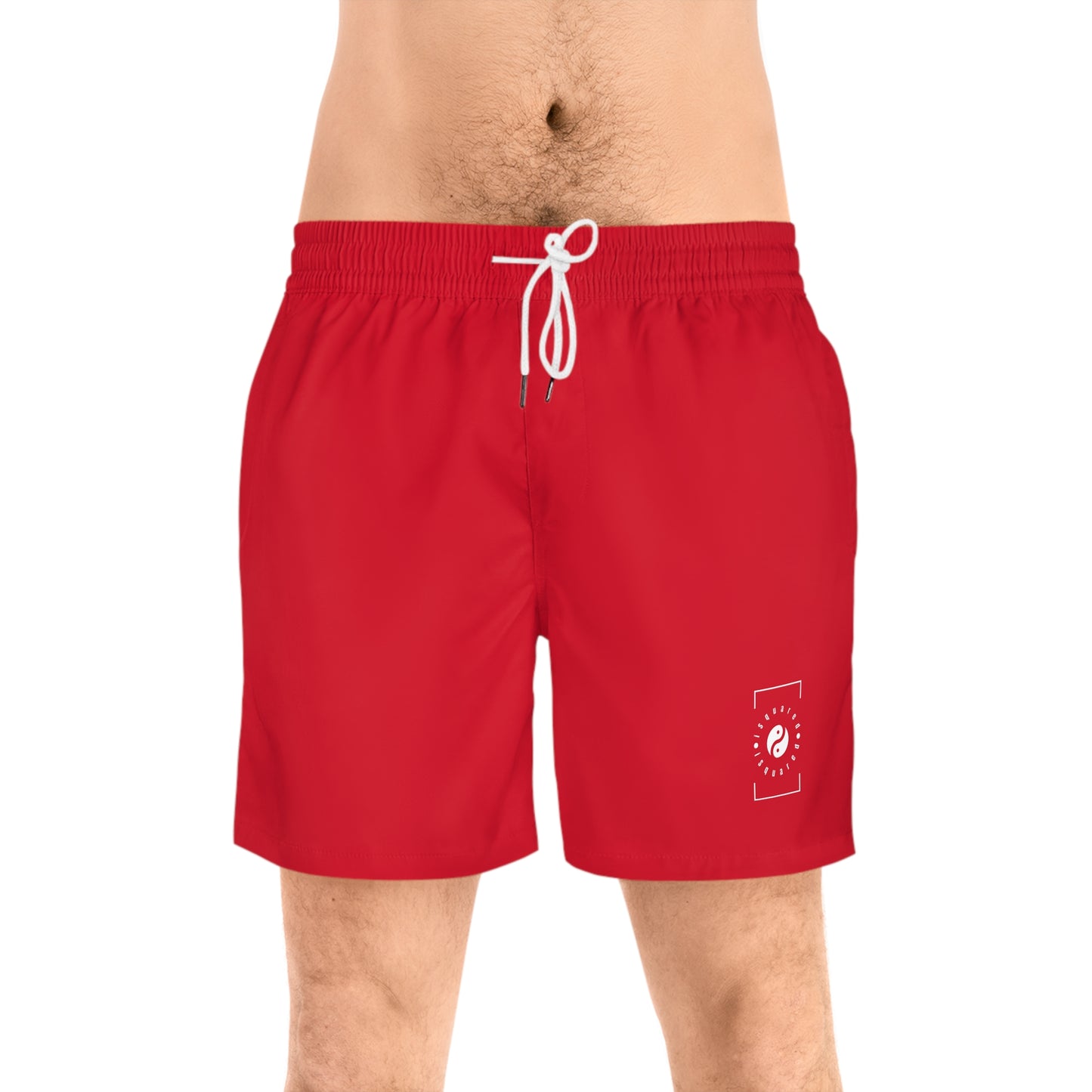 #D10927 Rouge Écarlate - Short de bain (couleur unie) pour homme