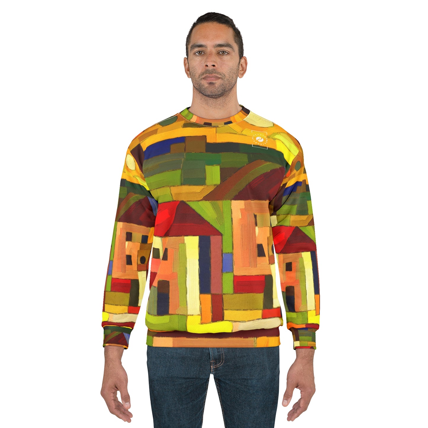 "Earthen Adobes in Hues of Hundertwasser" - Unisex Sweatshirt