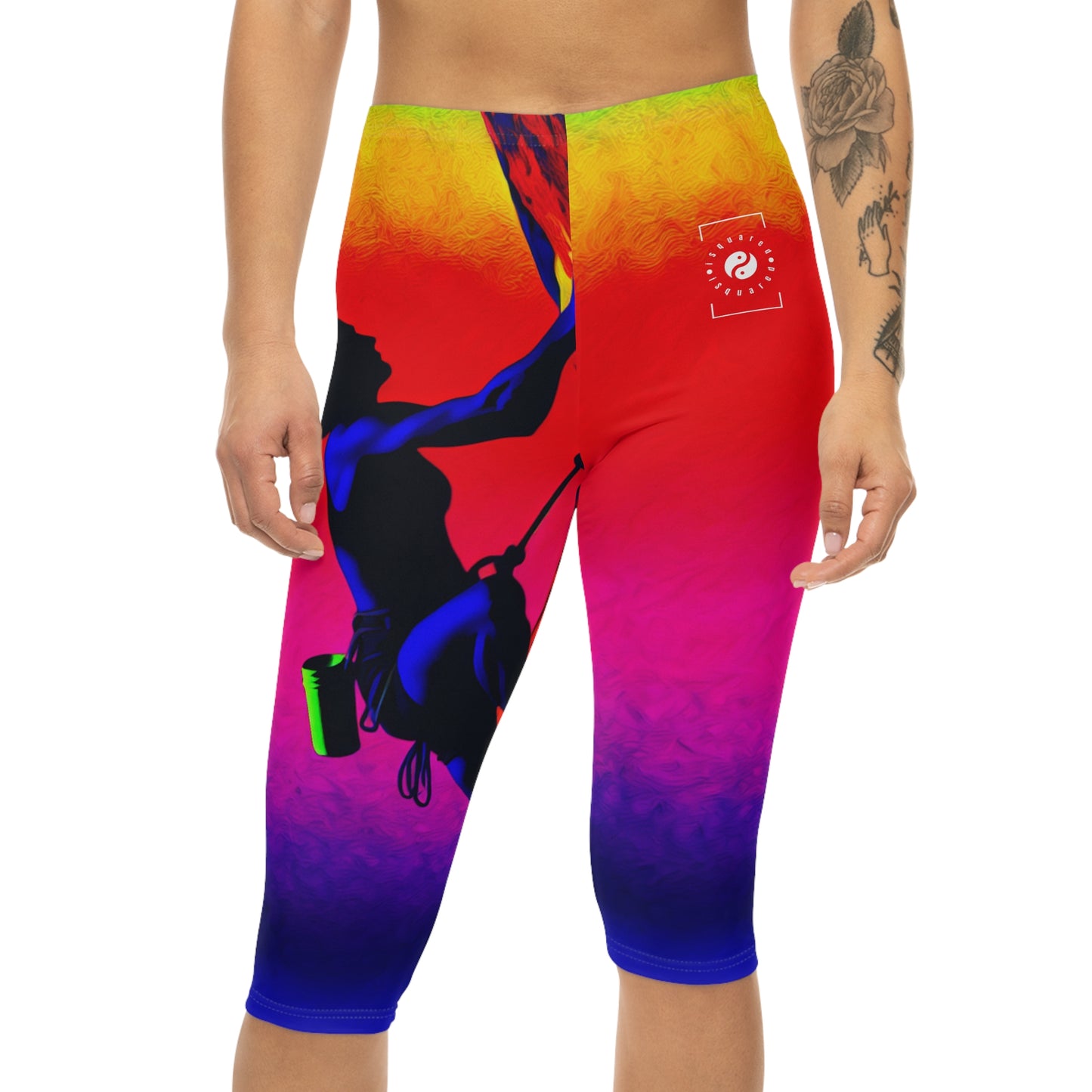 "Technicolour Ascent: The Digital Highline" - Capri Shorts