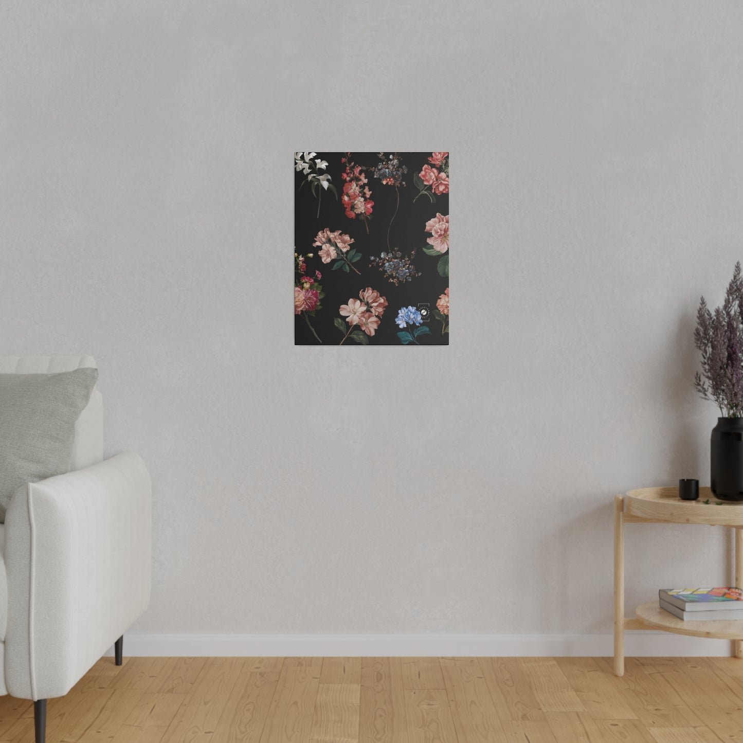 Botanicals on Black - Art Print Canvas