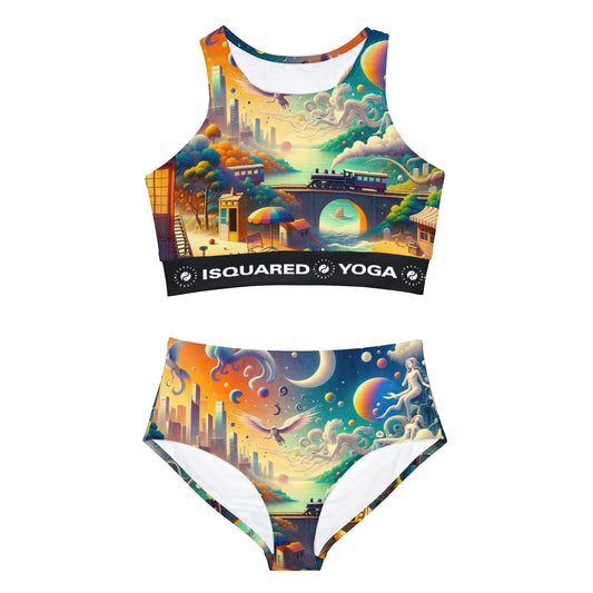 "Mirrors of Metaphor: A Murakami Odyssey" - Hot Yoga Bikini Set