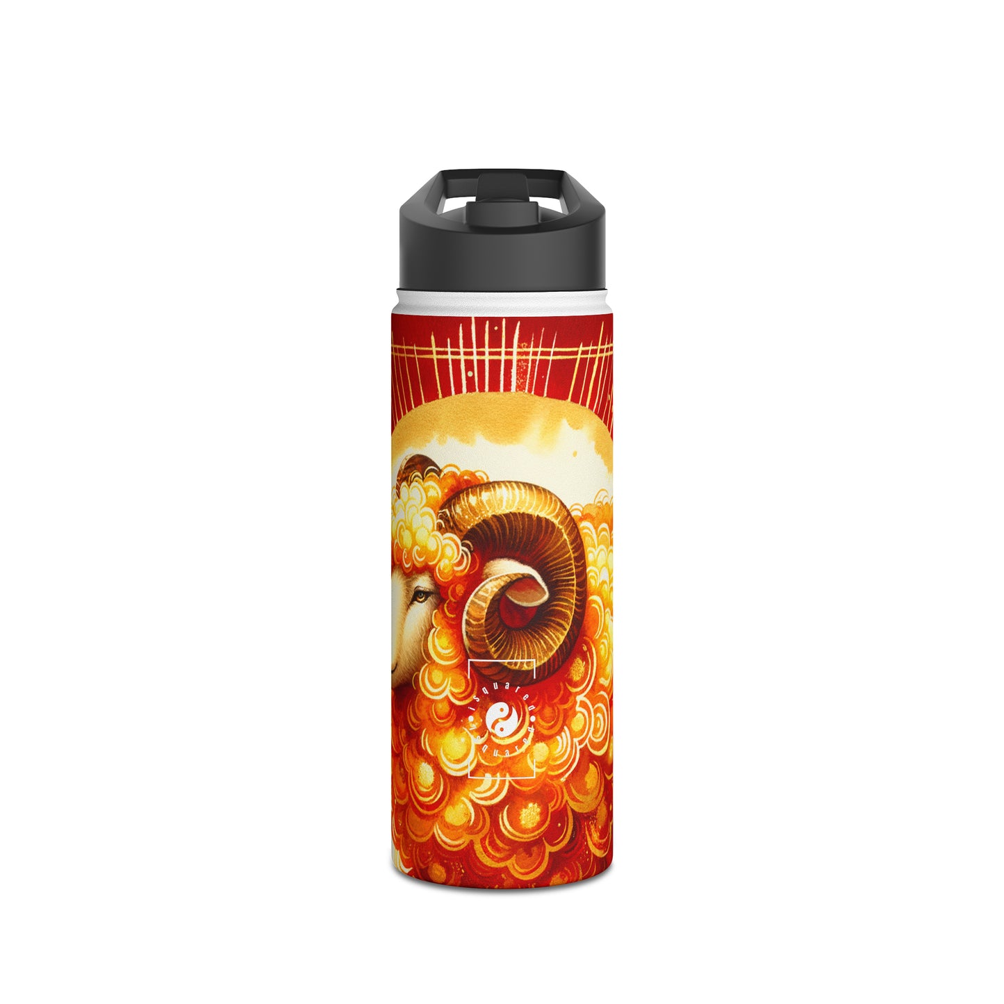 "Auspicious Gold of Divine Ewe: A Lunar New Year Revelry" - Water Bottle