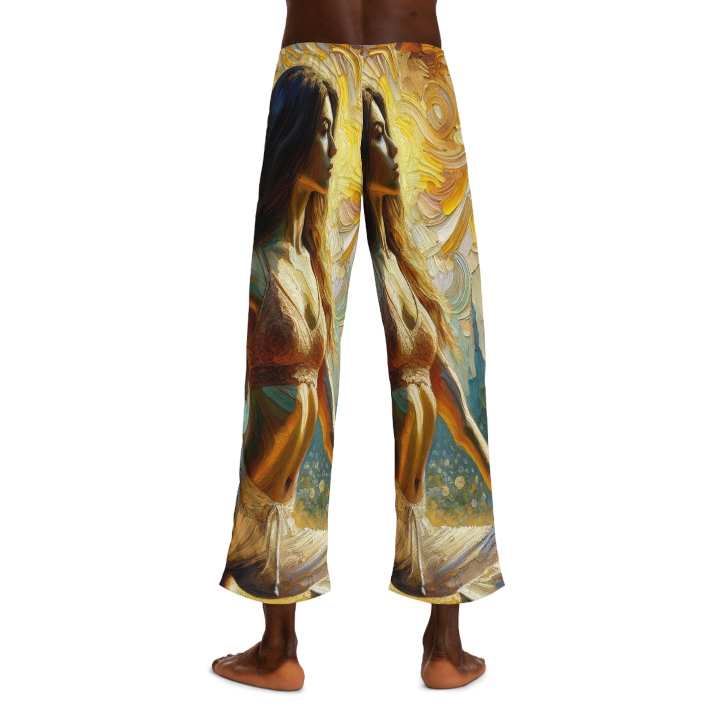 "Golden Warrior: A Tranquil Harmony" - men's Lounge Pants