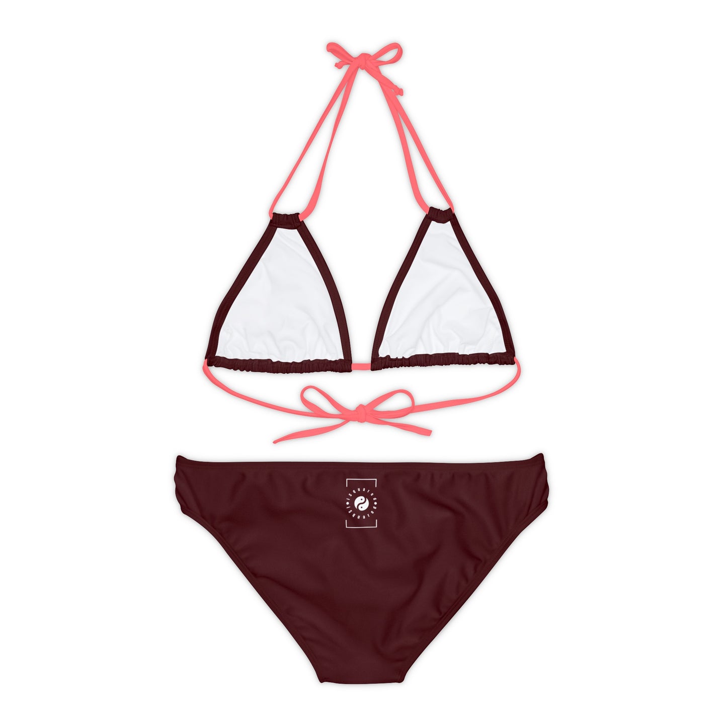 Lipstick Red - Lace-up Bikini Set