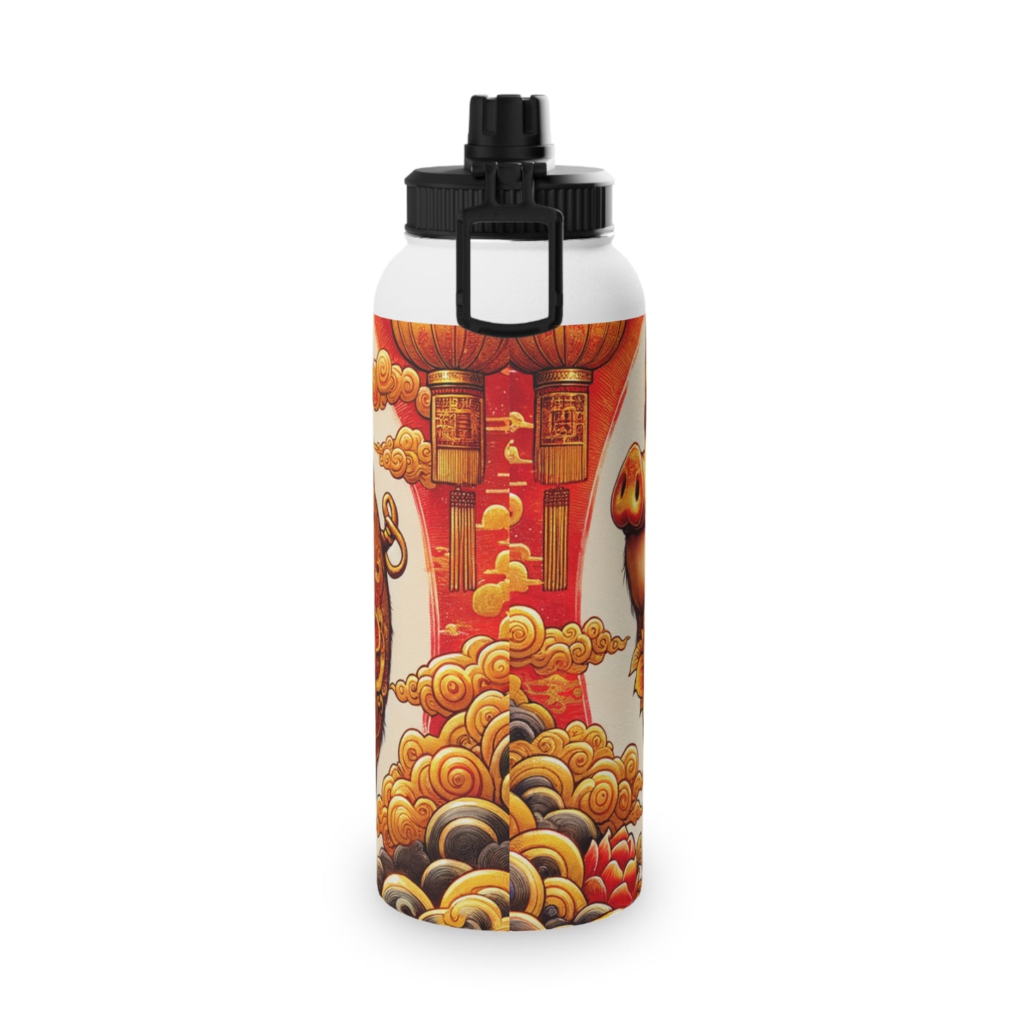 "Golden Prosperity: The Divine Swine Celebration" - Sports Water Bottle