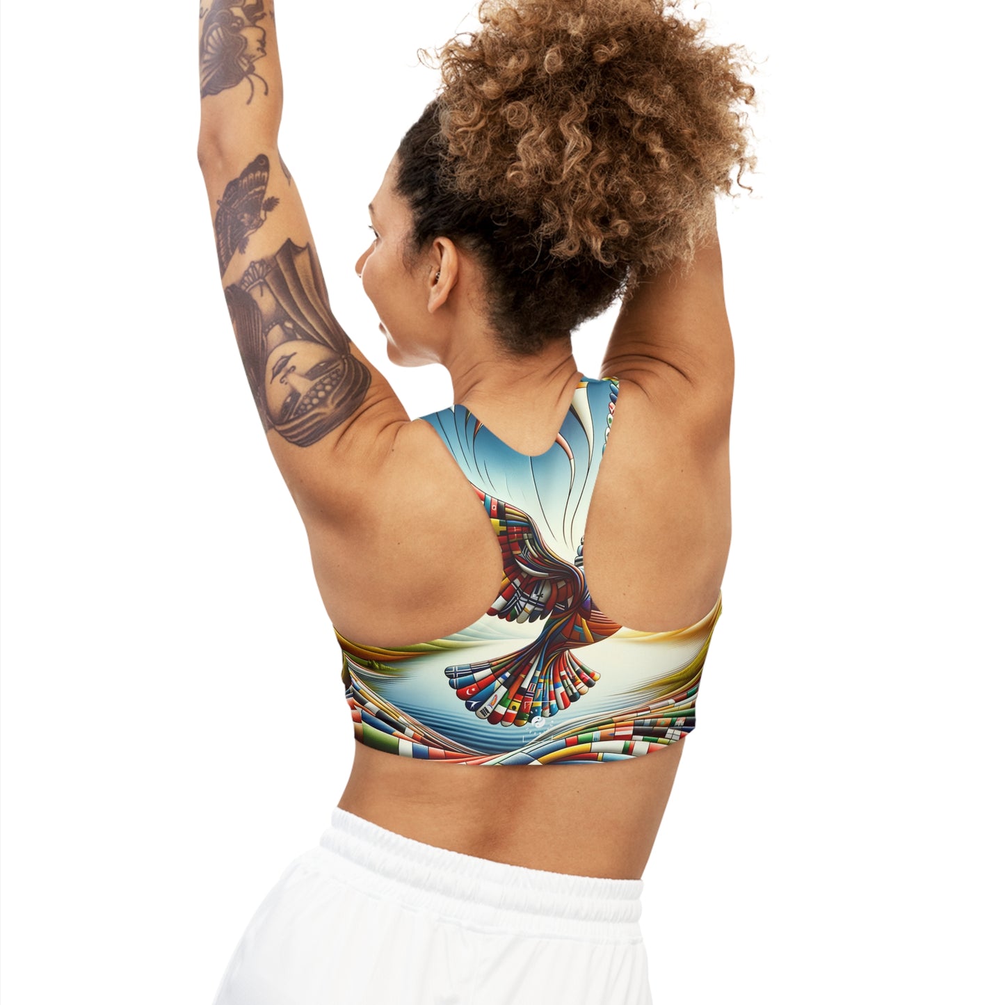 "Global Tapestry of Tranquility" - Seamless Sports Bra