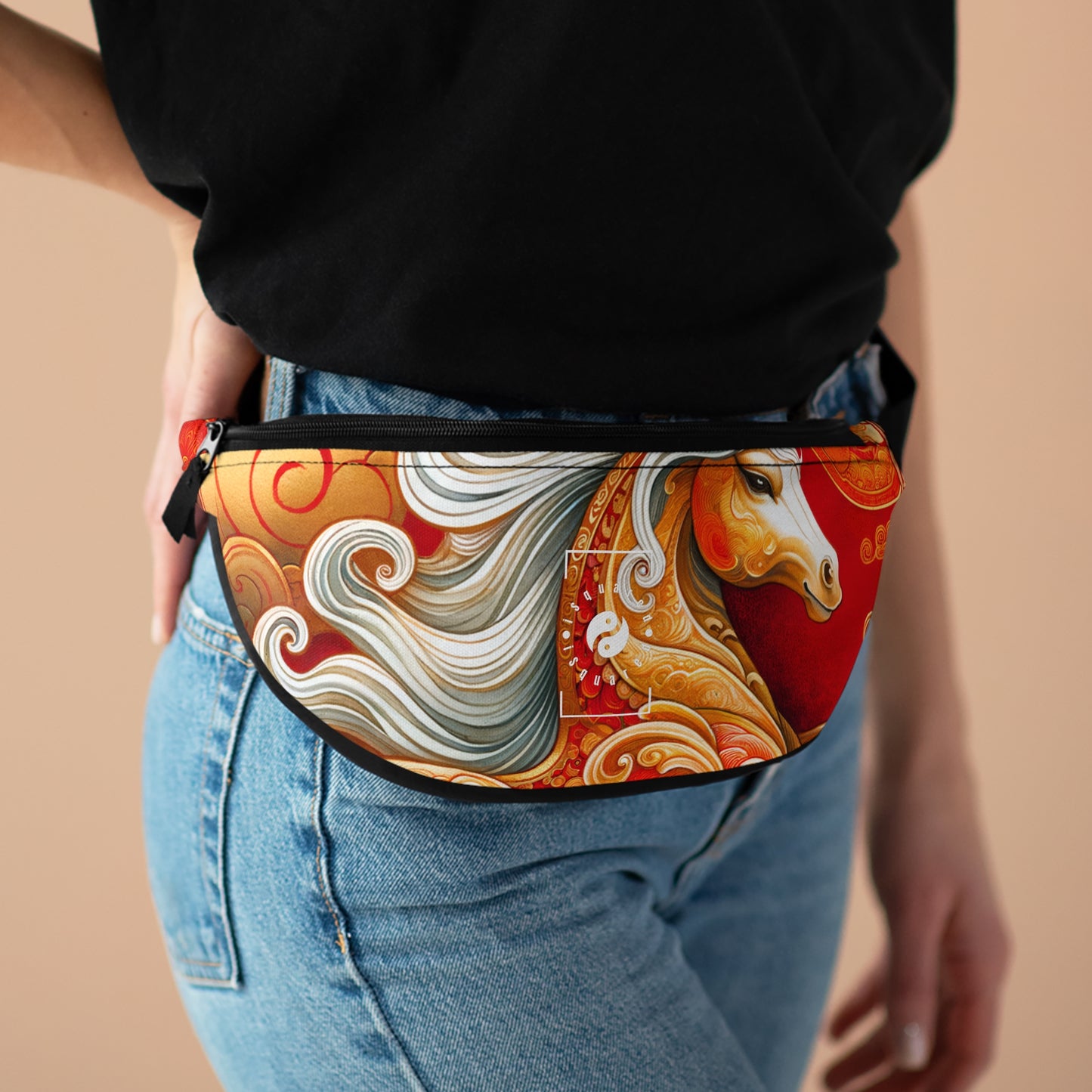 "Gold Gallop on Vermilion Vista: A Lunar New Year’s Ode" - Fanny Pack