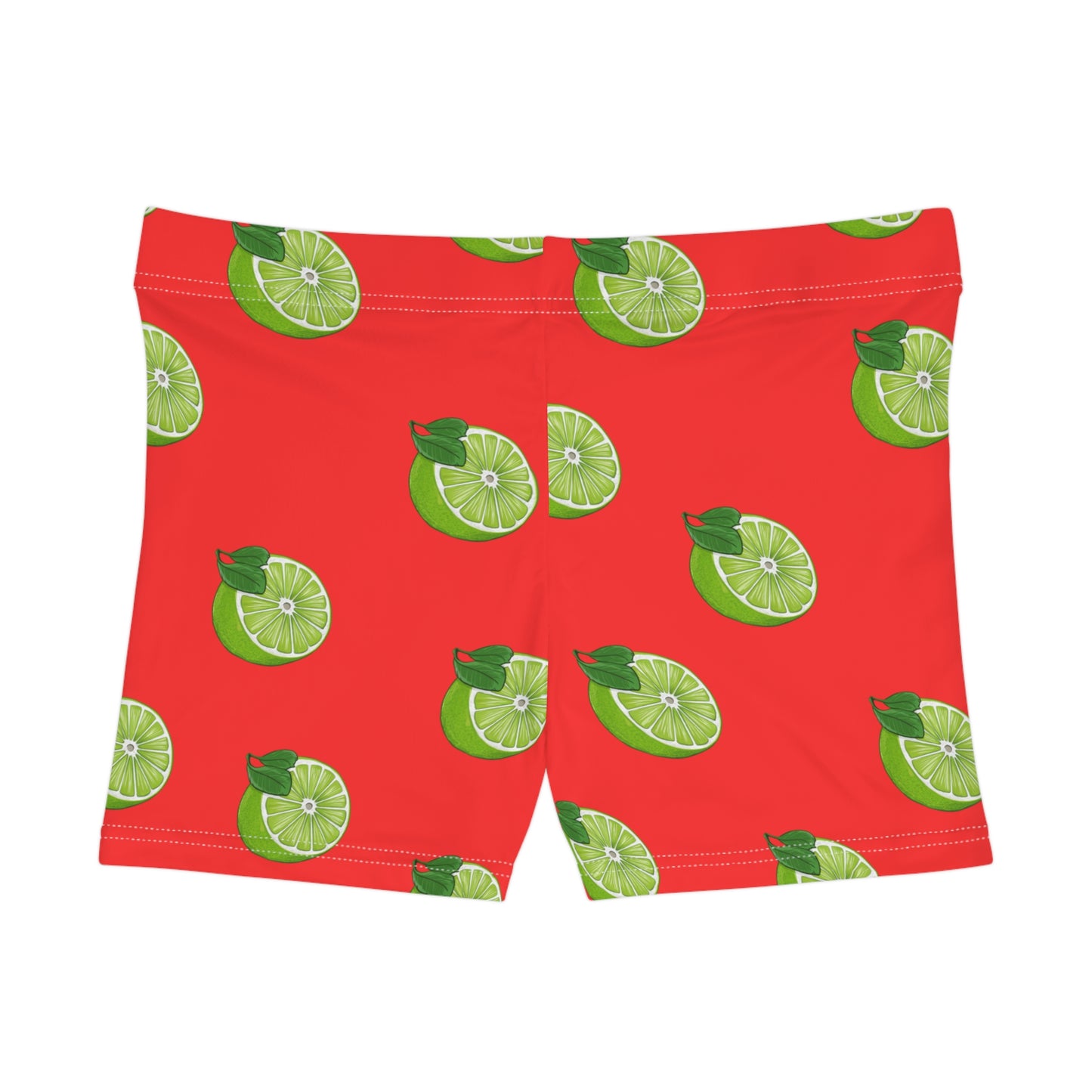 #FF3131 Bright Orange + Lime - Mini Hot Yoga Short