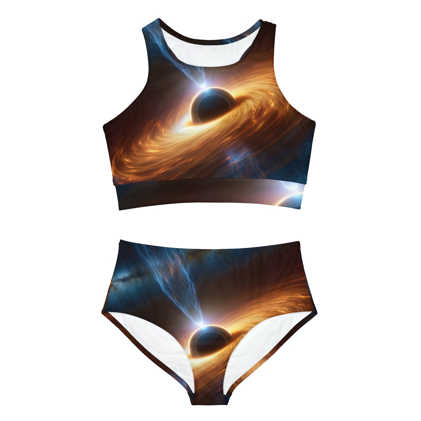 "Disques d'illumination : Black Hole Reverie" - Ensemble de bikini de yoga chaud 