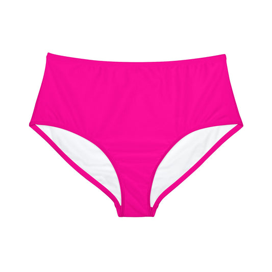 #FF0099 Sharp Pink - Bas de bikini taille haute