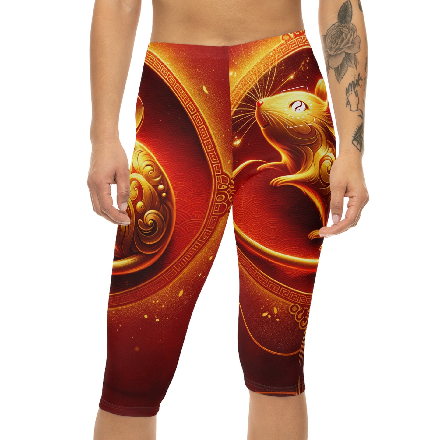 "Golden Emissary: A Lunar New Year's Tribute" - Capri Shorts