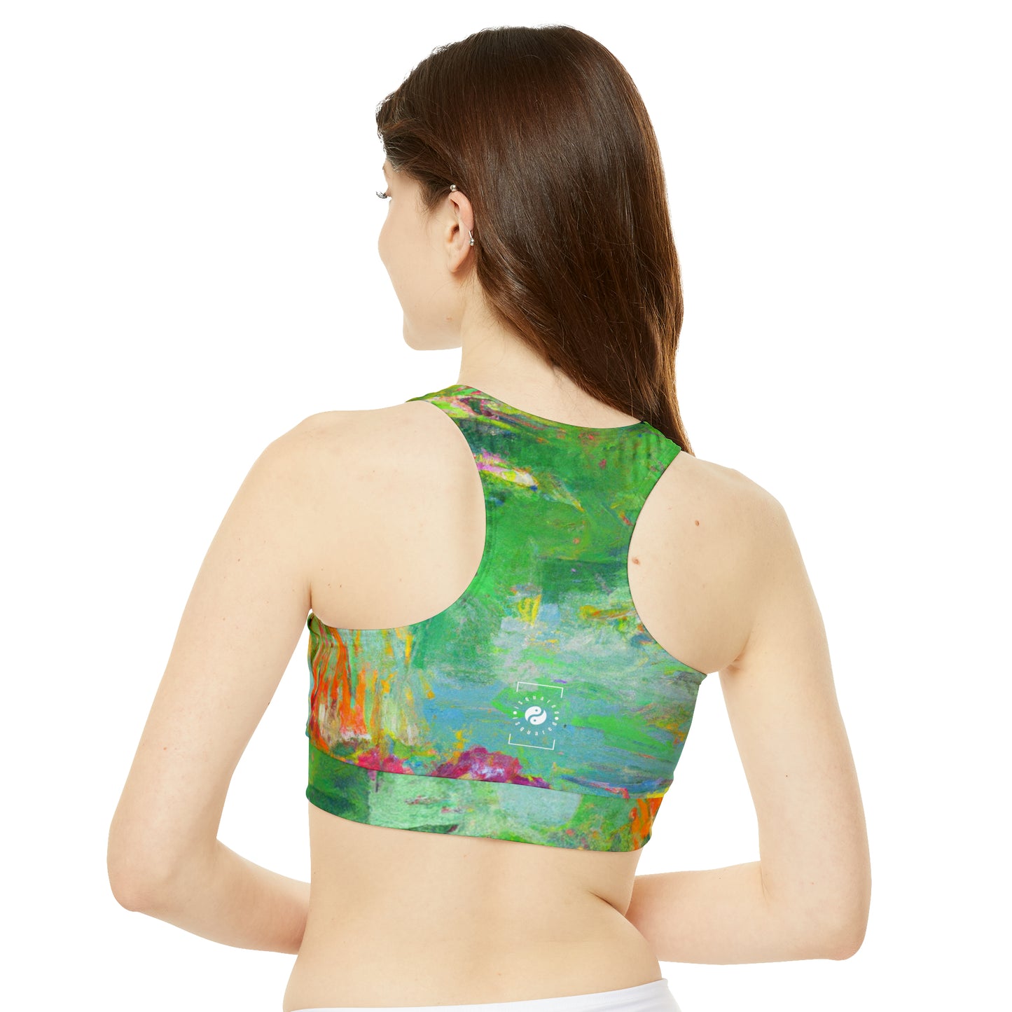 "Lily Aquarelle: Dusk Reflections" - High Neck Crop Top