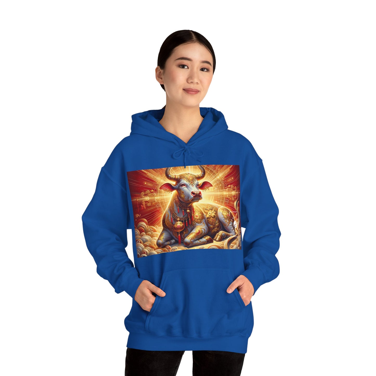 "Golden Euphoria: A Dance of the Divine Bovine" - Hoodie