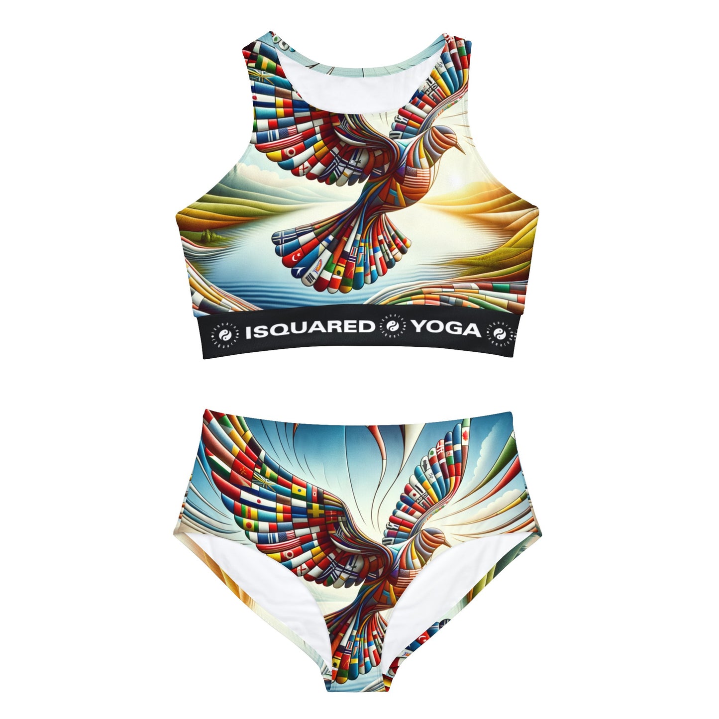 "Tapisserie mondiale de tranquillité" - Ensemble de bikini de yoga chaud