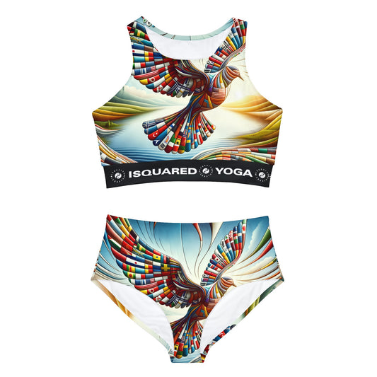 "Global Tapestry of Tranquility" - Hot Yoga Bikini Set