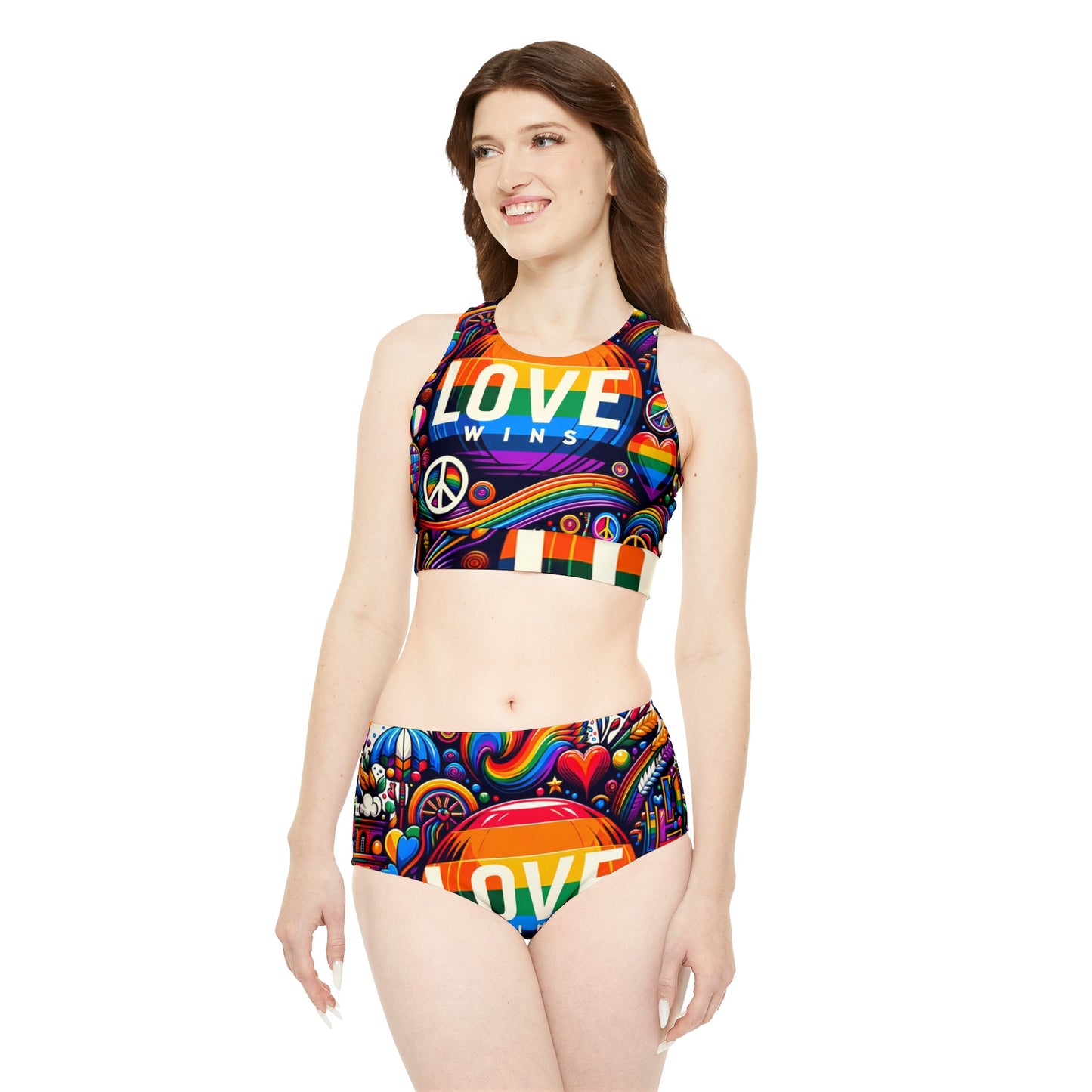 LOVE WINS - Ensemble de bikini de yoga chaud