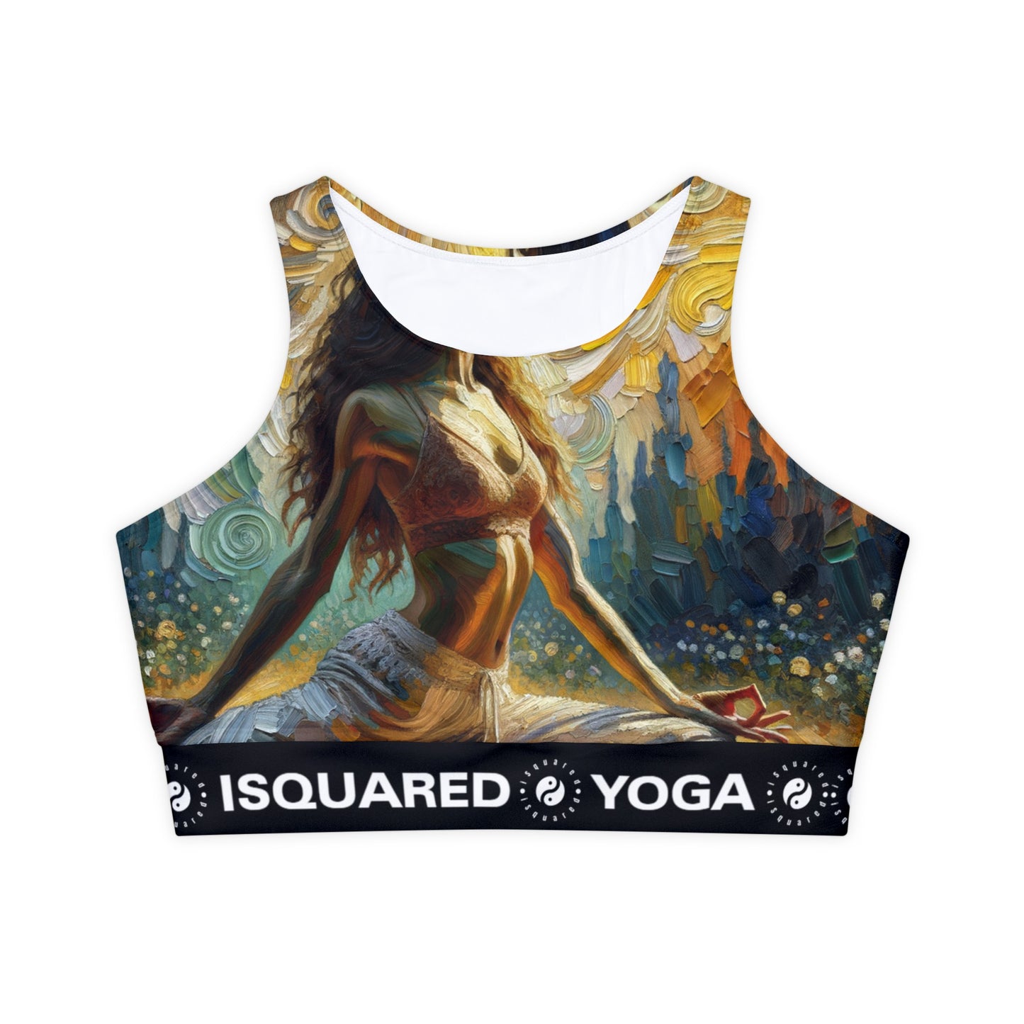 "Golden Warrior: A Tranquil Harmony" - Lined & Padded Sports Bra