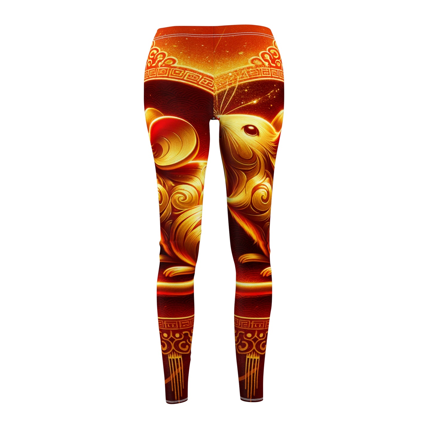 "Émissaire d'or : hommage du Nouvel An lunaire" - Leggings décontractés