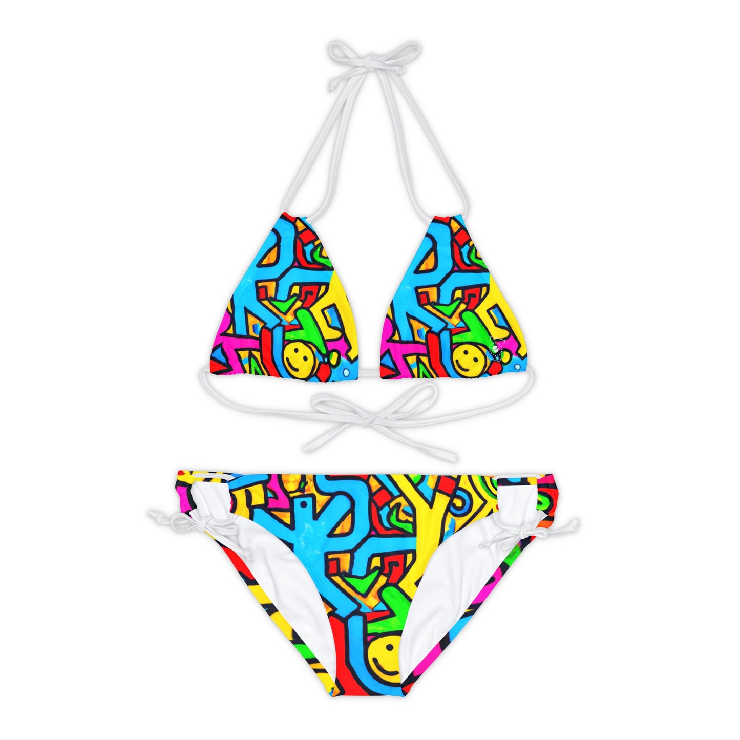 symbols of happiness - Lace-up Bikini Set