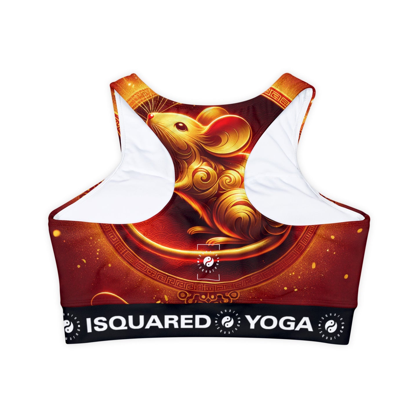 "Golden Emissary: A Lunar New Year's Tribute" - Lined & Padded Sports Bra