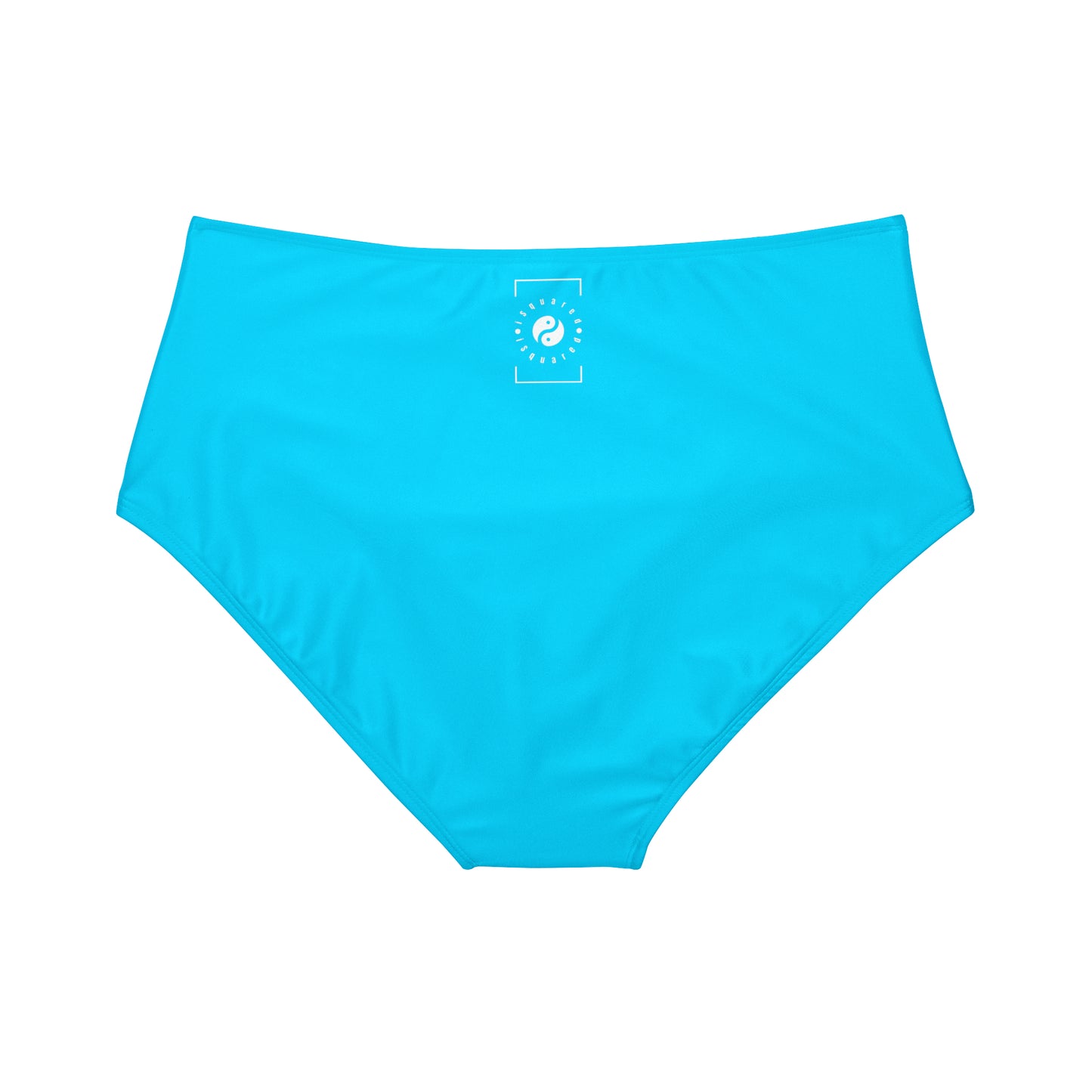 #04D9FF  Neon Blue - High Waisted Bikini Bottom