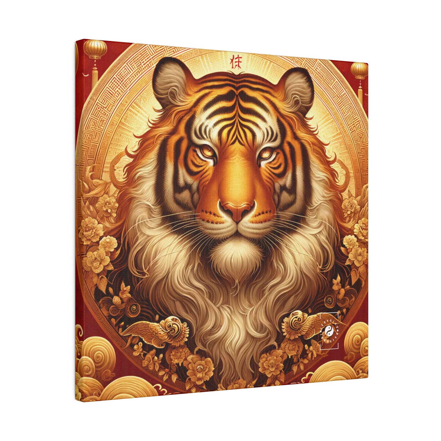 "Golden Majesty: Ascension of the Lunar Tiger" - Art Print Canvas