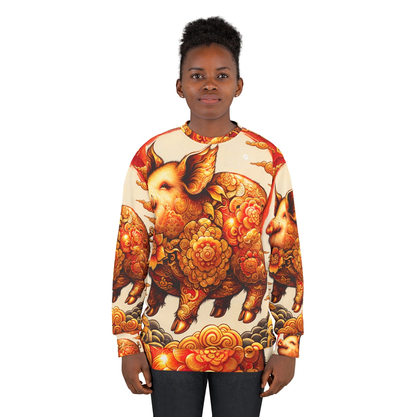 "Golden Prosperity: The Divine Swine Celebration" - Unisex Sweatshirt