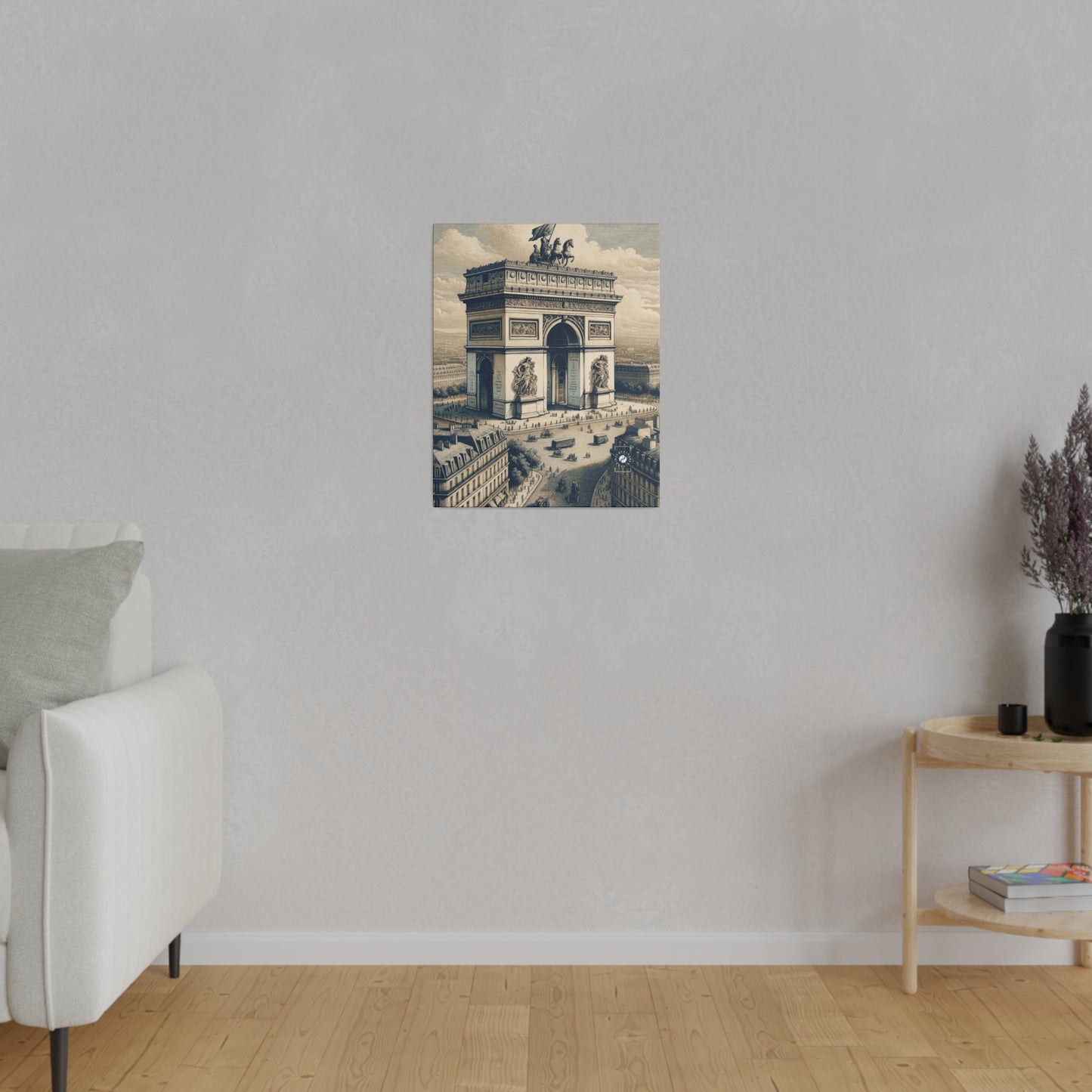 "Majesty of the Arc: A Napoleon Era Portrait" - Art Print Canvas