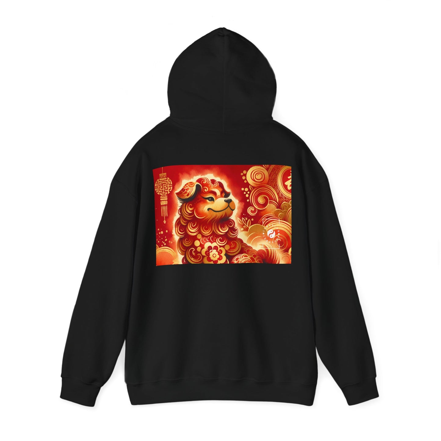 "Golden Canine Emissary on Crimson Tide: A Chinese New Year Odyssey" - Hoodie