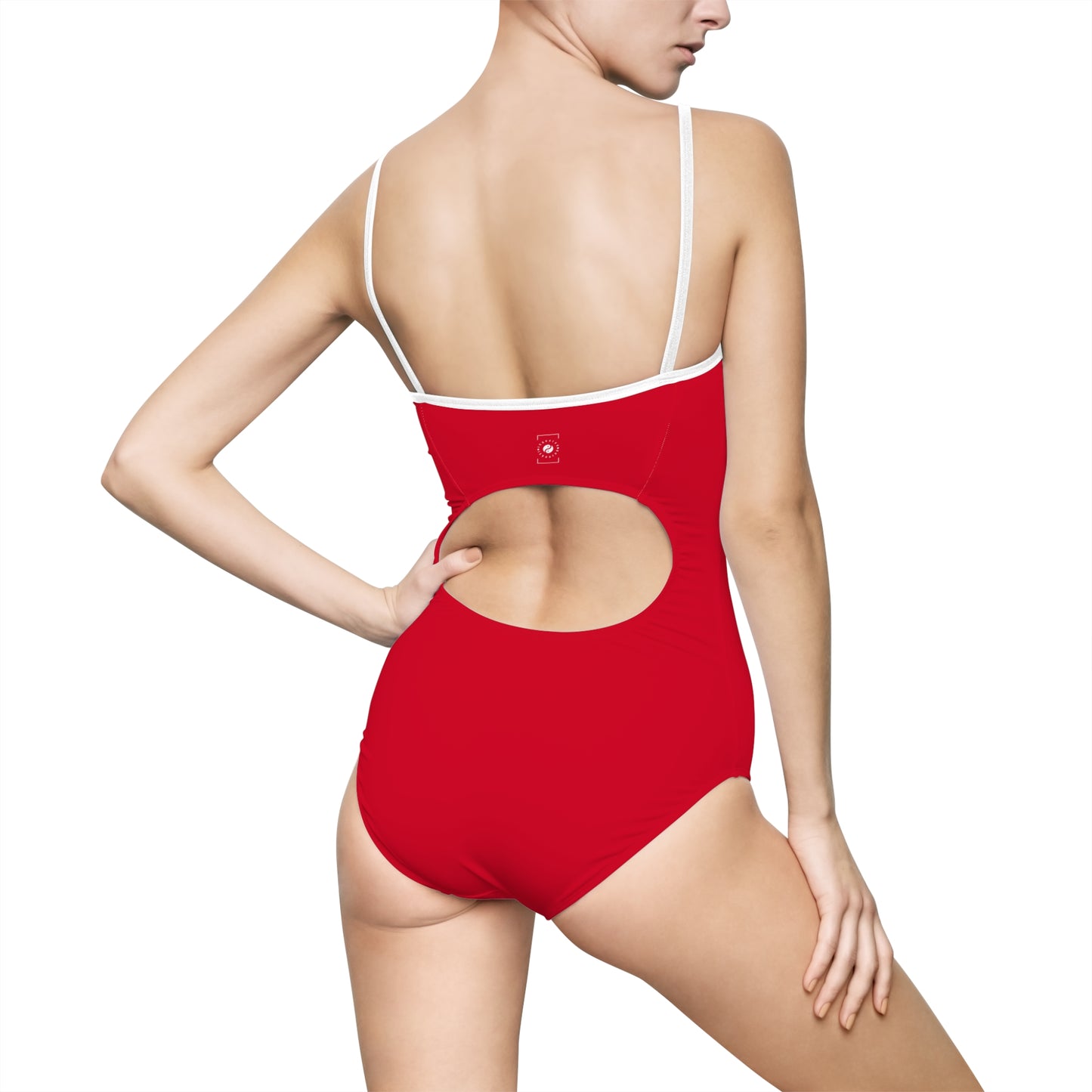 #D10927 Scarlet Red - Openback Swimsuit