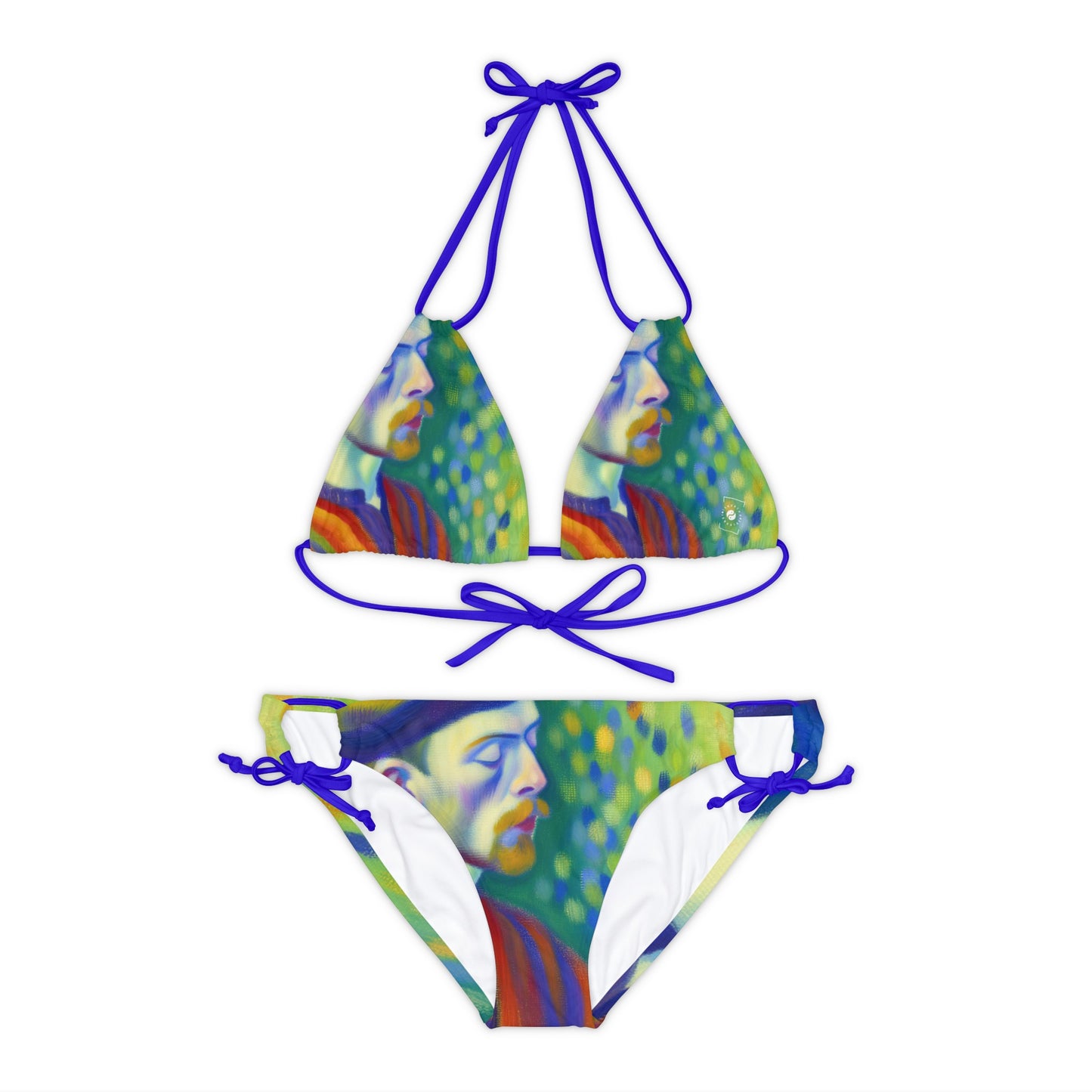 "Serene Resilience: A Frida's Solitude in hues" - Lace-up Bikini Set