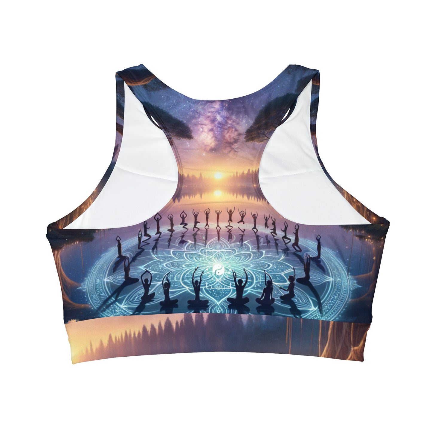 "Celestial Serenity: Mandala's Reflection" - High Neck Crop Top