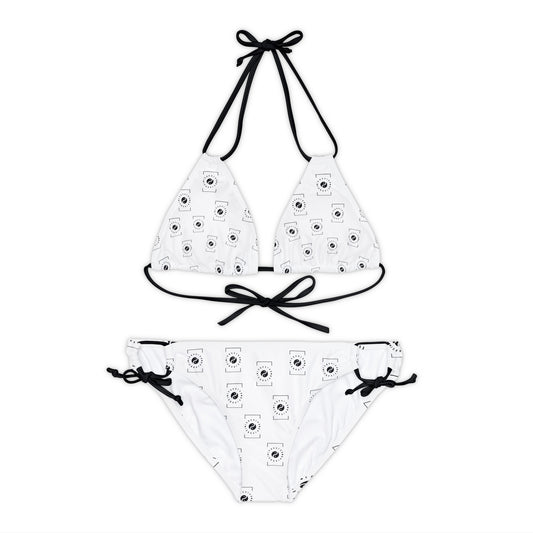 iSquared Yoga - Ensemble de bikini à lacets blanc 