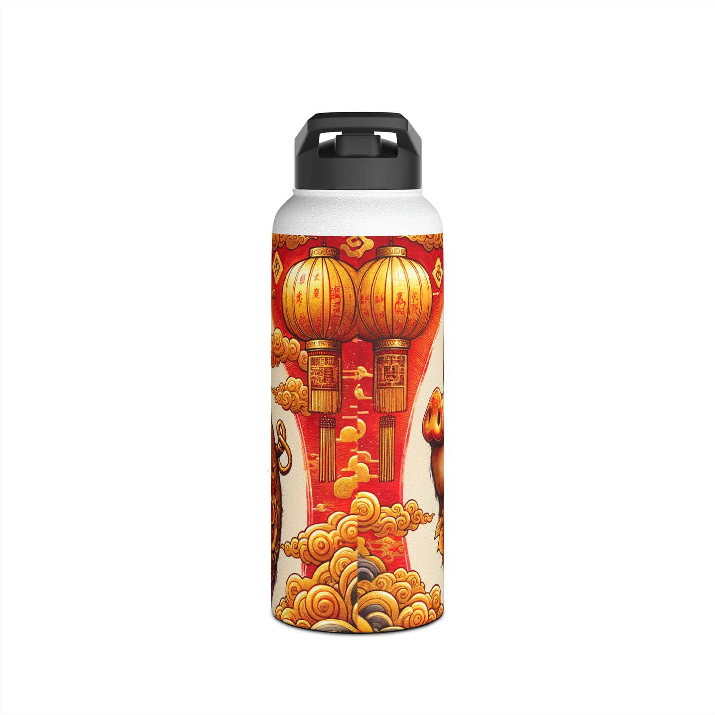 "Golden Prosperity: The Divine Boar Celebration" - Water Bottle