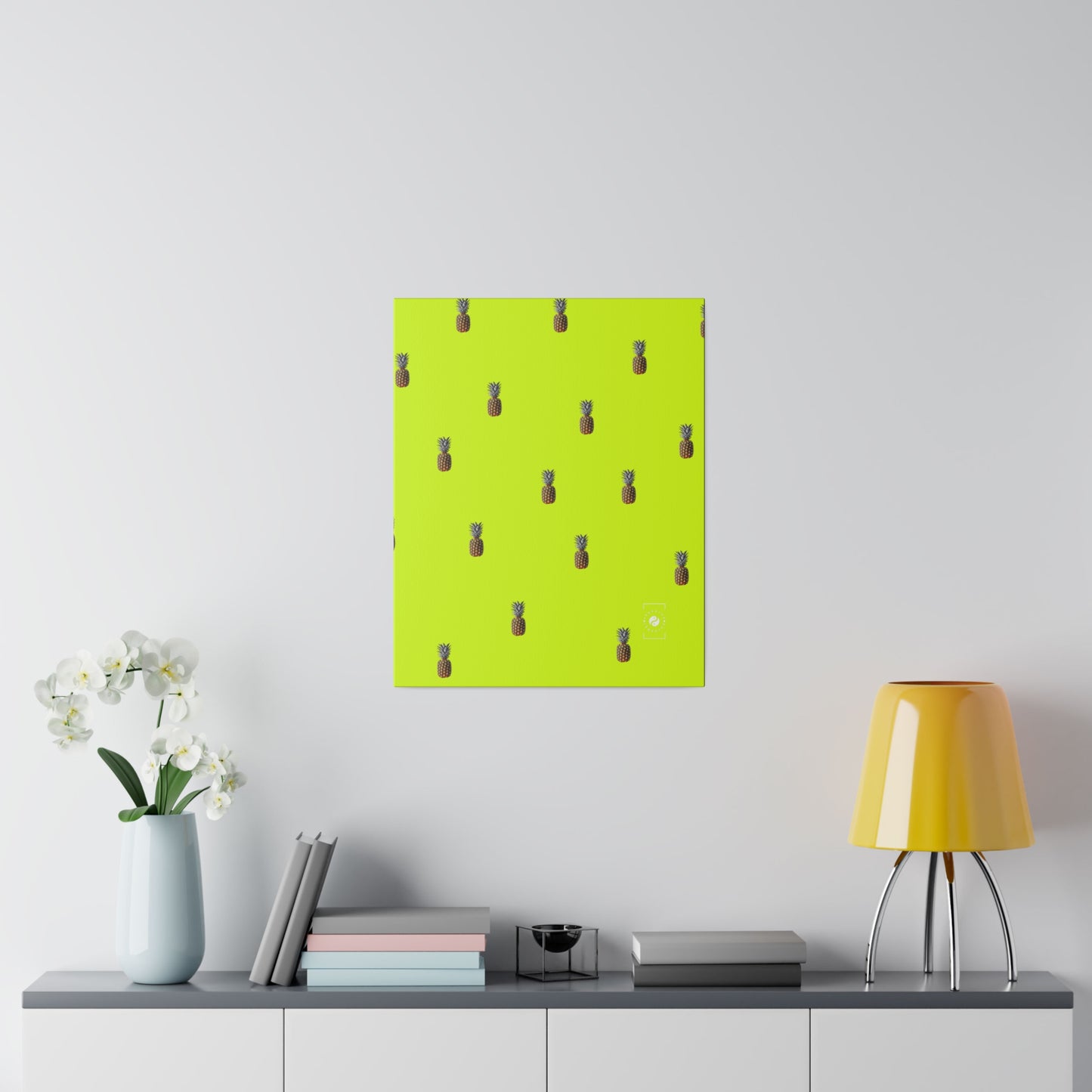 #D7FF11 Sharp Yellow + Pineapple - Art Print Canvas