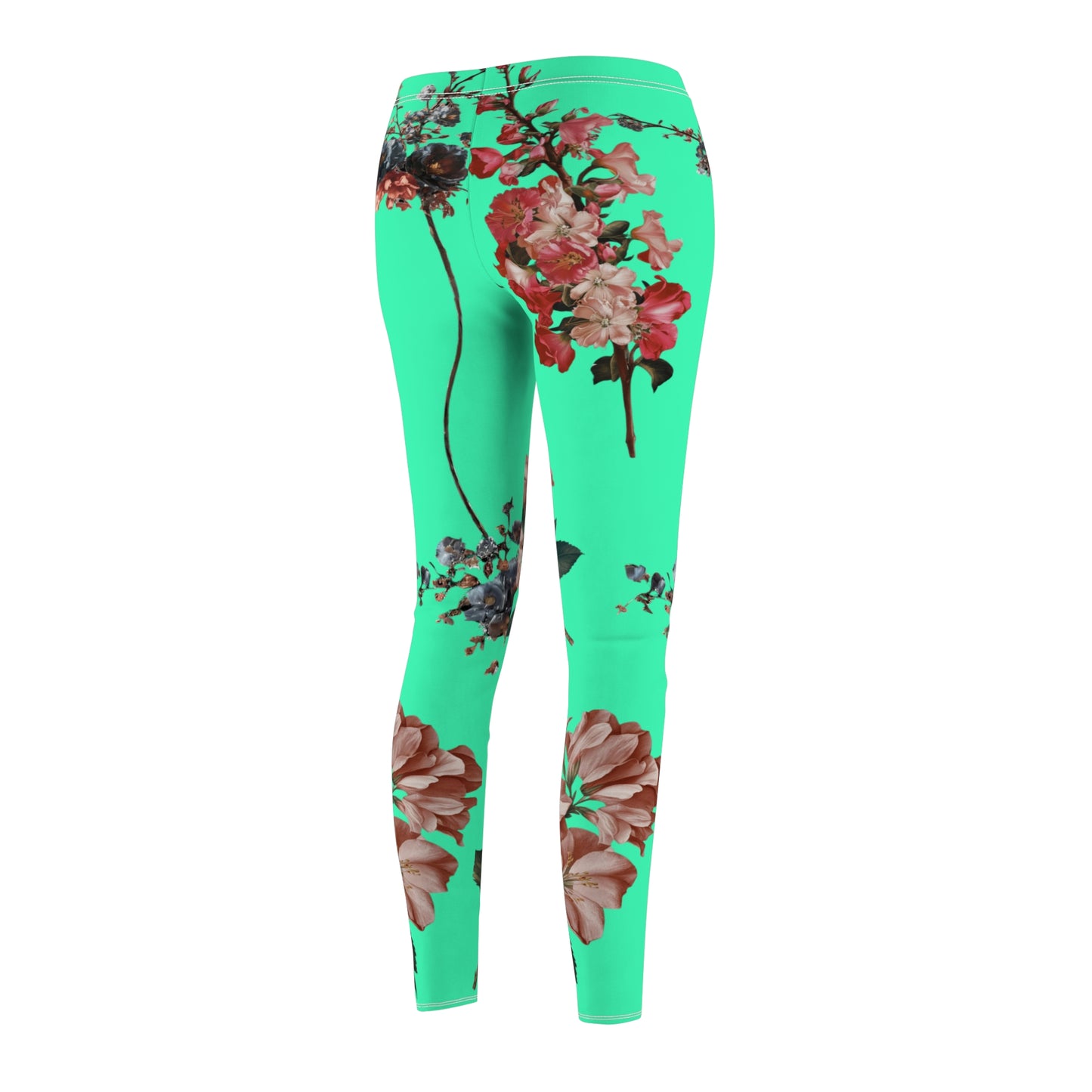 Botanicals on Turquoise - Casual Leggings