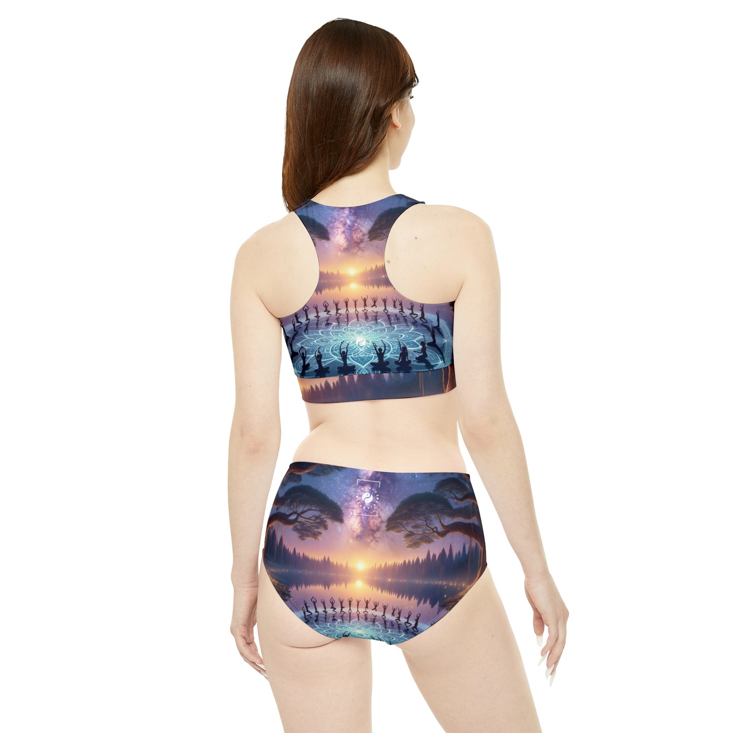 "Celestial Serenity: Mandala's Reflection" - Hot Yoga Bikini Set