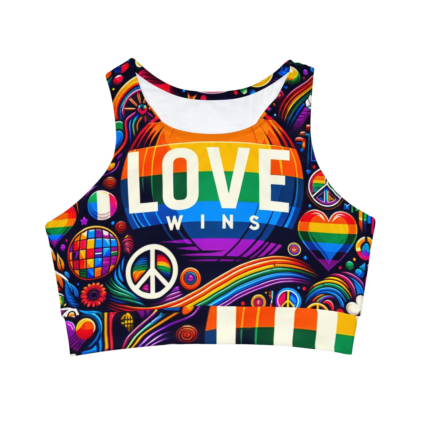 LOVE WINS - High Neck Crop Top